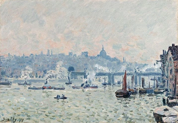 View of the Thames, Charing Cross Bridge, 1874
